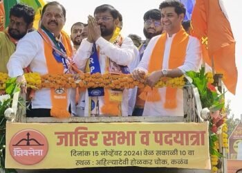 कळंबमध्ये अजित पिंगळे यांच्या प्रचारार्थ भव्य रॅली