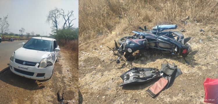 नळदुर्ग : हगलूर पाटी येथे मोटरसायकल-कार अपघात; दोन युवक जखमी