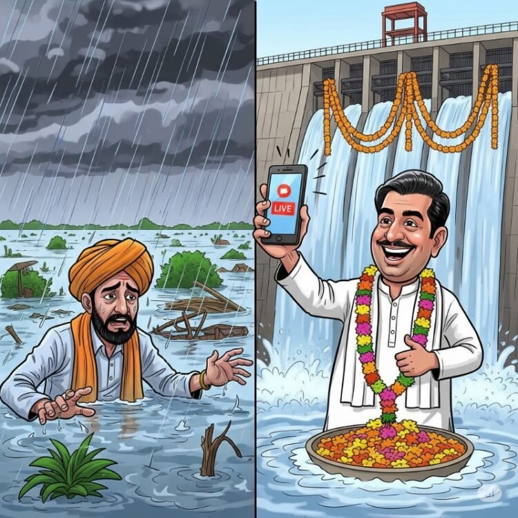 फेसबुक पिंट्या – भाग ५: बळीराजाची जलसमाधी आणि पिंट्याचा ‘जल-आनंदोत्सव’