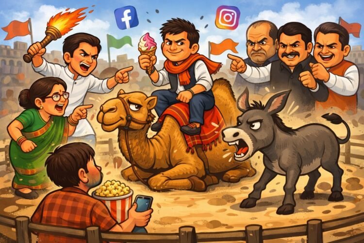 धाराशिवची ‘डिजिटल’ कुस्ती: आईस्क्रीम कोन, बसलेला उंट आणि नादखुळा वार-पलटवार!