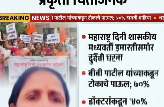 धाराशिव ब्रेकिंग: महाराष्ट्र दिनी ध्वजारोहण स्थळी महिलेचा आत्मदहनाचा प्रयत्न; ७० टक्के भाजल्याने प्रकृती चिंताजनक