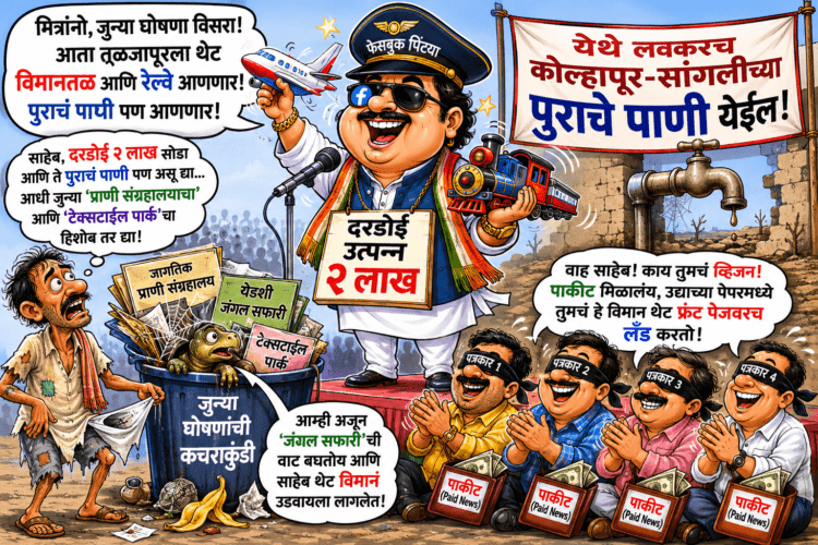 फेसबुक पिंट्याचा नवा ‘हवाई’ स्टंट! जुन्या घोषणा हवेत विरल्या, आता तुळजापुरात थेट ‘विमानतळ’!