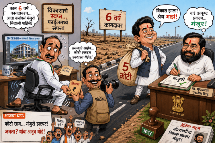 फेसबुक पिंट्याचा ‘फोटोशॉप’मधला विकास अन् ठाण्याच्या दाढीवाल्या साहेबांचा सूर्यराजेंना ग्रीन सिग्नल! साहेबांच्या खुर्चीला हादरे!