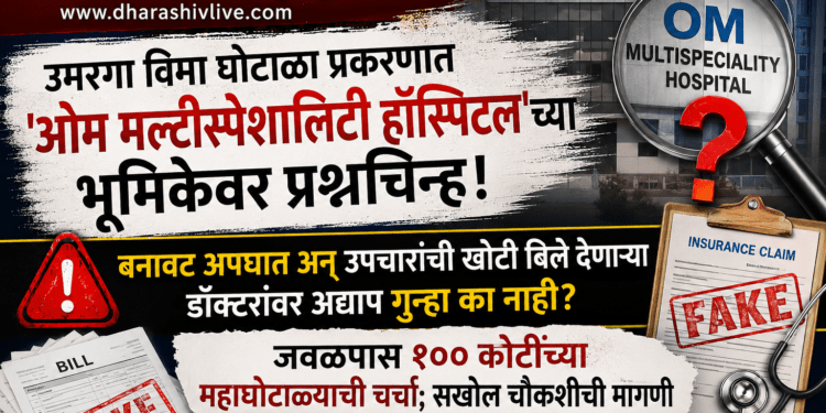 विमा घोटाळा प्रकरणात ‘ओम मल्टीस्पेशालिटी हॉस्पिटल’च्या भूमिकेवर प्रश्नचिन्ह!
