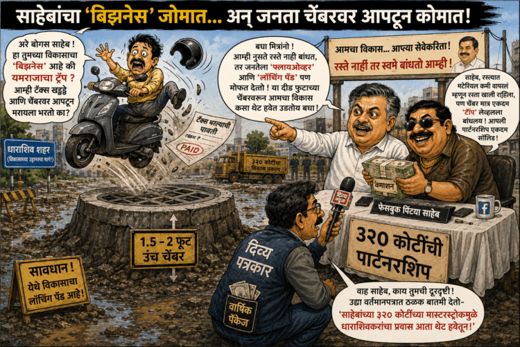 राजकारण हा साहेबांचा ‘बिझनेस’, रस्त्यापेक्षा ‘चेंबर’ उंच अन् ३२० कोटींच्या विकासकामांचा बोजवारा!