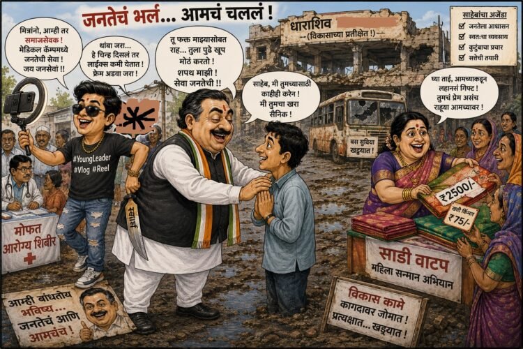 सत्तेतून पैसा अन् पैशातून सत्ता! भवानी मातेच्या दरबारात गद्दारी, बकुळाबाईंच्या बोगस साड्या अन् दिवट्या चिरंजीवांचे ‘रील’!