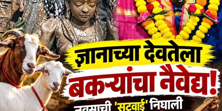 ज्ञानाच्या देवतेला बकऱ्यांचा नैवेद्य! नवसाची ‘सटवाई’ निघाली साक्षात ‘सरस्वती’